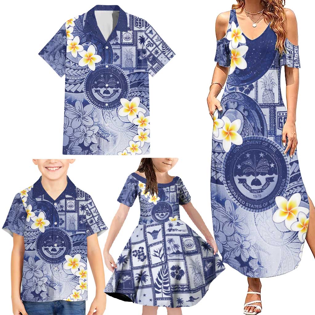 Federated States Of Micronesia Christmas Family Matching Summer Maxi Dress and Hawaiian Shirt Retro Style Dark Version LT05 - Polynesian Pride