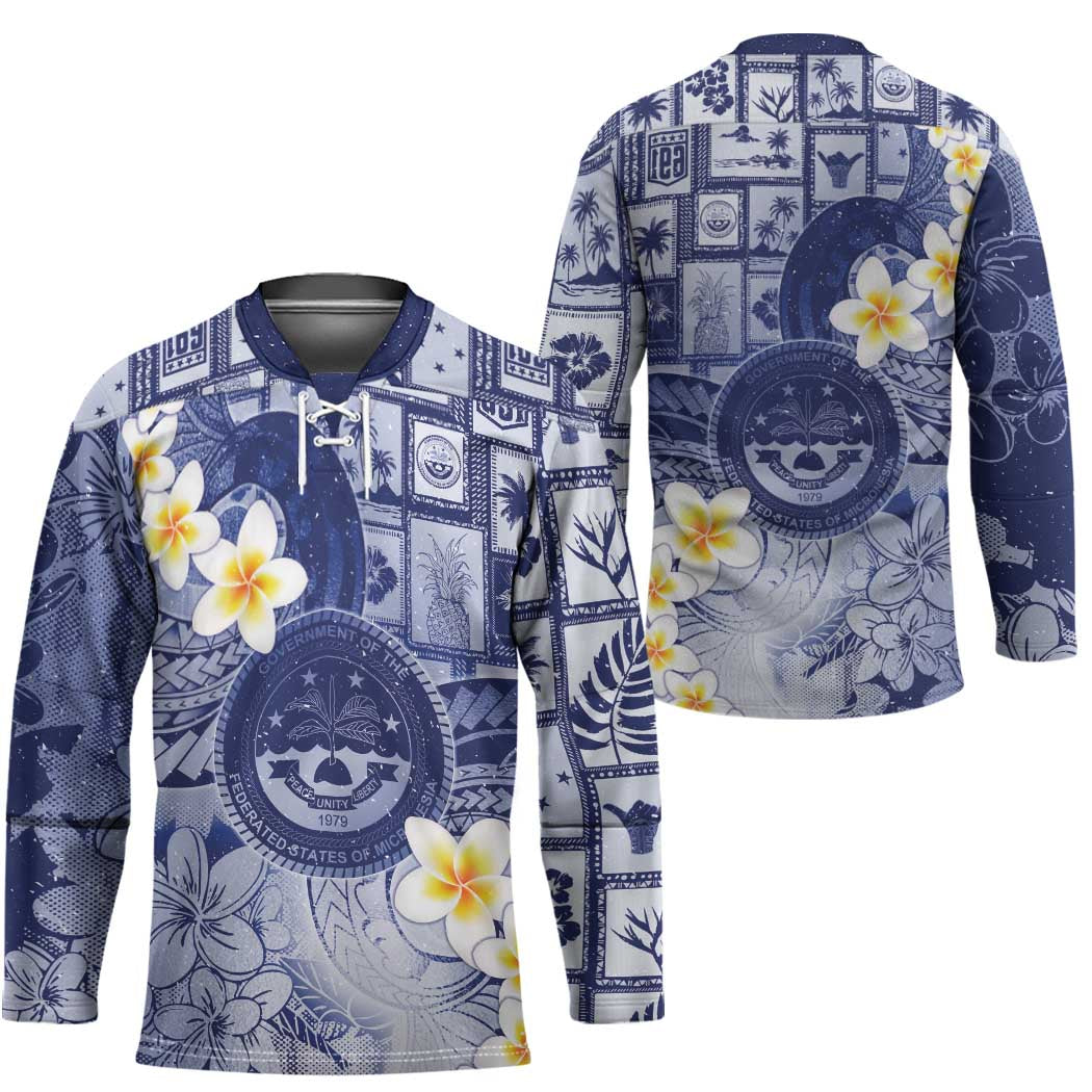 Federated States Of Micronesia Christmas Hockey Jersey Retro Style Dark Version - Polynesian Pride