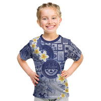Federated States Of Micronesia Christmas Kid T Shirt Retro Style Dark Version LT05 Navy - Polynesian Pride