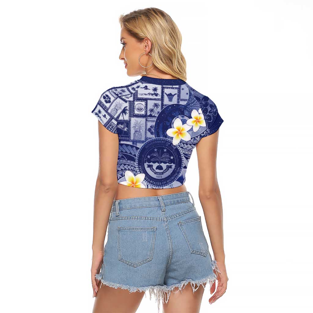 Federated States Of Micronesia Christmas Raglan Cropped T Shirt Retro Style Dark Version LT05 - Polynesian Pride