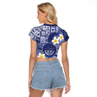 Federated States Of Micronesia Christmas Raglan Cropped T Shirt Retro Style Dark Version LT05 - Polynesian Pride