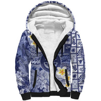 Federated States Of Micronesia Christmas Sherpa Hoodie Retro Style Dark Version LT05 Unisex Navy - Polynesian Pride
