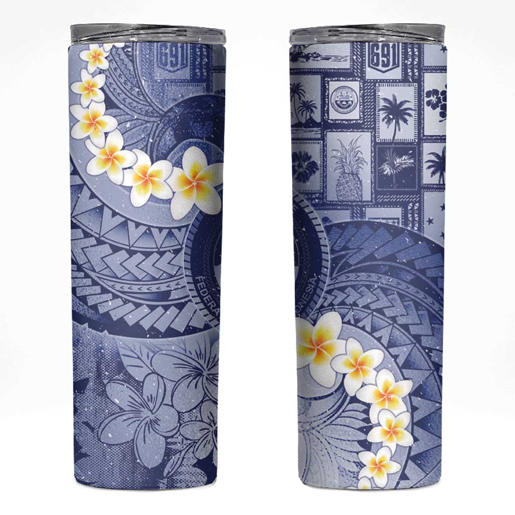 Federated States Of Micronesia Christmas Skinny Tumbler Retro Style Dark Version - Polynesian Pride