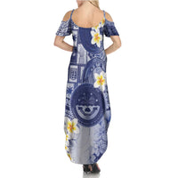 Federated States Of Micronesia Christmas Summer Maxi Dress Retro Style Dark Version LT05 - Polynesian Pride