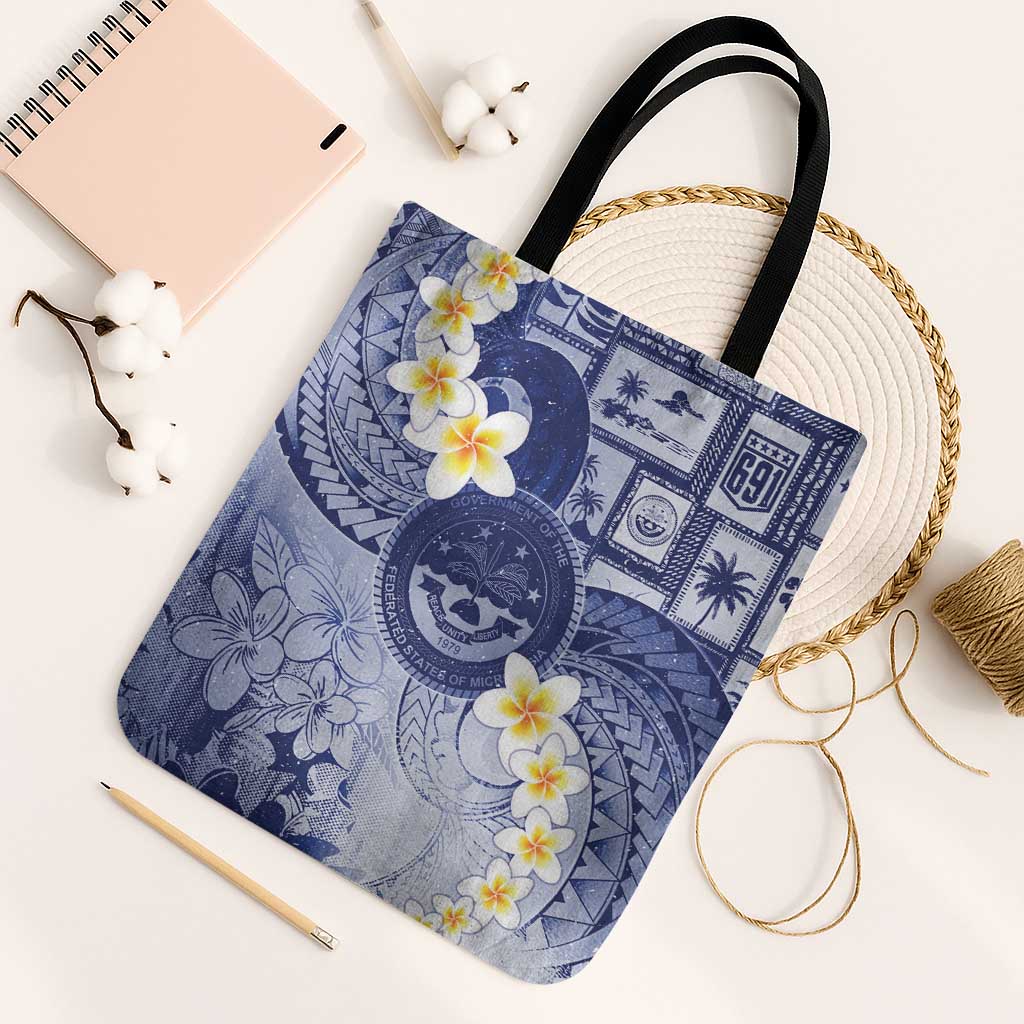 Federated States Of Micronesia Christmas Tote Bag Retro Style Dark Version - Polynesian Pride