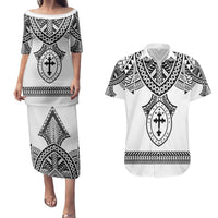 Personalised Melanesian Brotherhood Couples Matching Puletasi and Hawaiian Shirt With Tribal Pattern - Polynesian Pride