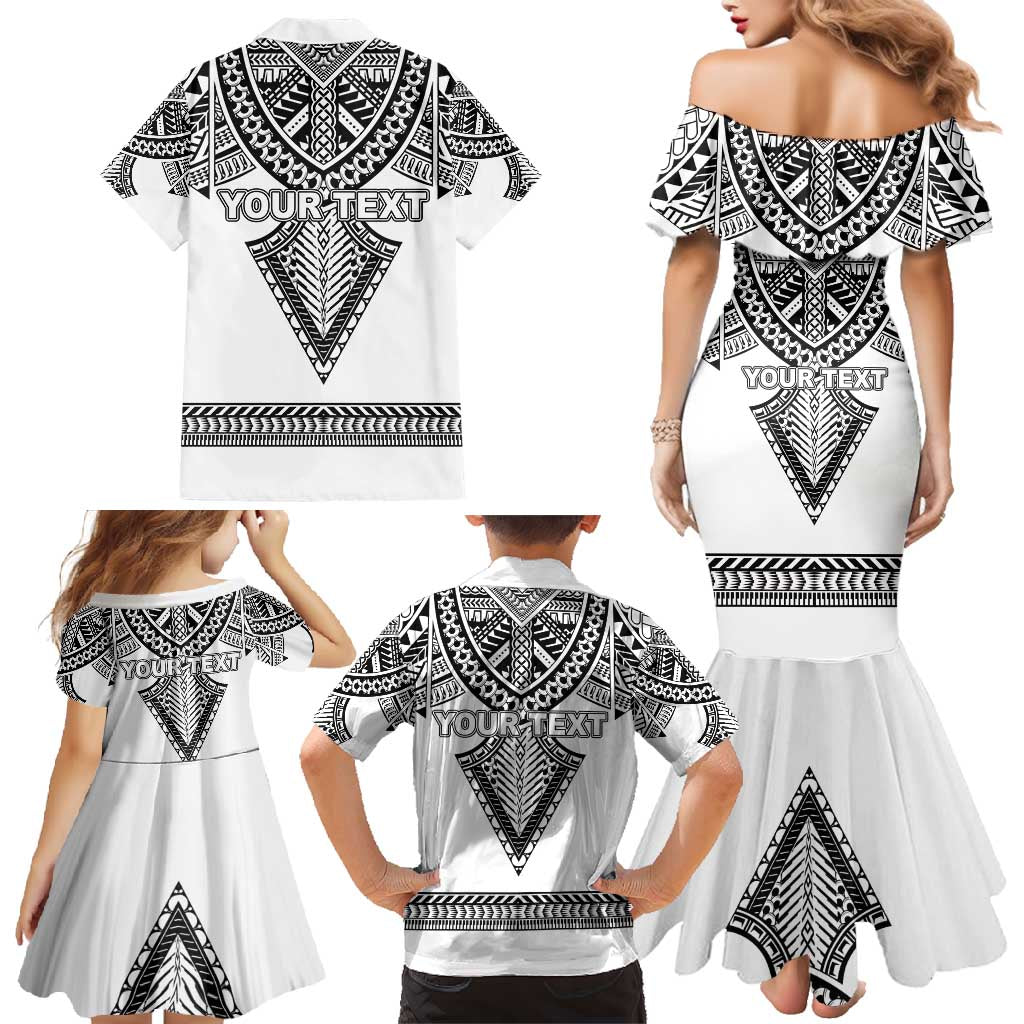 Personalised Melanesian Brotherhood Family Matching Mermaid Dress and Hawaiian Shirt With Tribal Pattern LT05 - Polynesian Pride