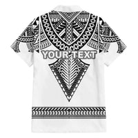 Personalised Melanesian Brotherhood Family Matching Off The Shoulder Long Sleeve Dress and Hawaiian Shirt With Tribal Pattern LT05 - Polynesian Pride