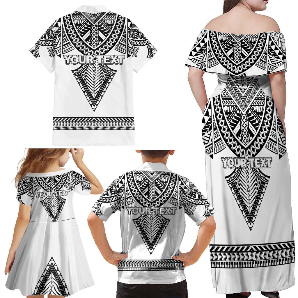 Personalised Melanesian Brotherhood Family Matching Off Shoulder Maxi Dress and Hawaiian Shirt With Tribal Pattern LT05 - Polynesian Pride