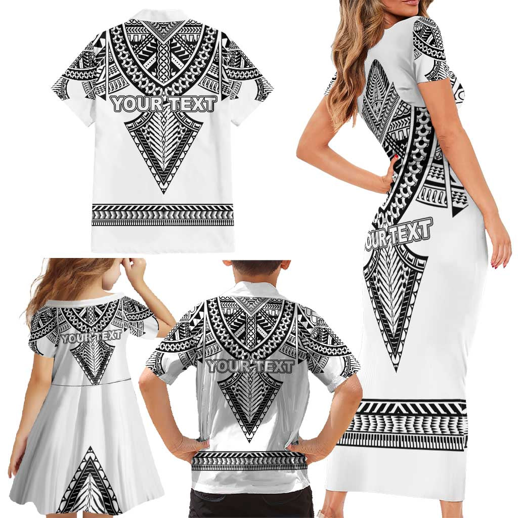 Personalised Melanesian Brotherhood Family Matching Short Sleeve Bodycon Dress and Hawaiian Shirt With Tribal Pattern LT05 - Polynesian Pride