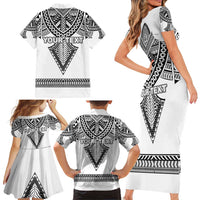Personalised Melanesian Brotherhood Family Matching Short Sleeve Bodycon Dress and Hawaiian Shirt With Tribal Pattern LT05 - Polynesian Pride