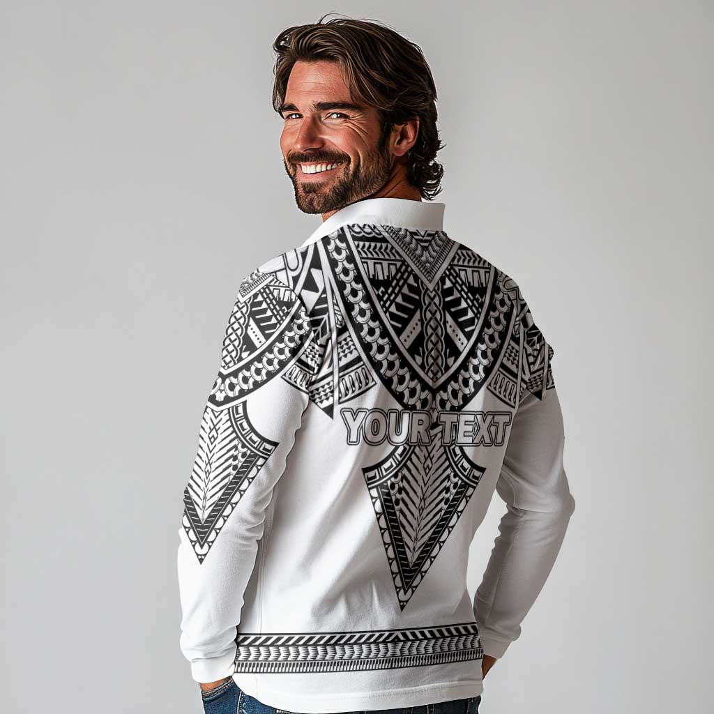 Personalised Melanesian Brotherhood Long Sleeve Polo Shirt With Tribal Pattern - Polynesian Pride