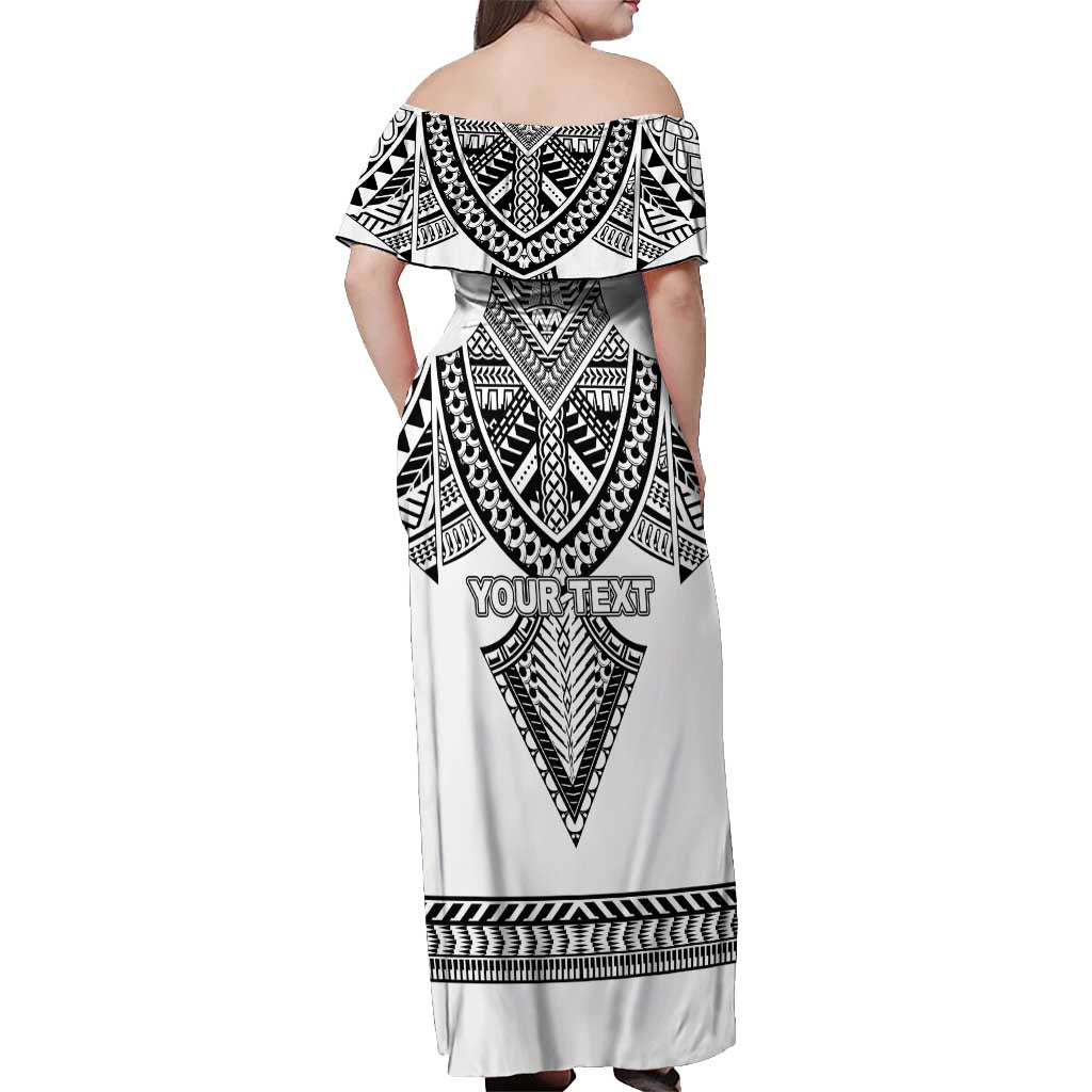 Personalised Melanesian Brotherhood Off Shoulder Maxi Dress With Tribal Pattern - Polynesian Pride