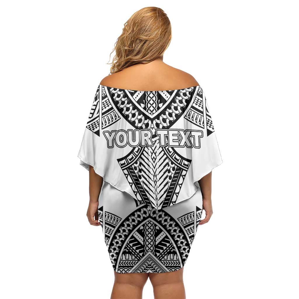Personalised Melanesian Brotherhood Off Shoulder Short Dress With Tribal Pattern - Polynesian Pride