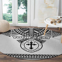 Personalised Melanesian Brotherhood Round Carpet With Tribal Pattern - Polynesian Pride