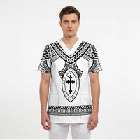 Personalised Melanesian Brotherhood Scrub Top With Tribal Pattern - Polynesian Pride