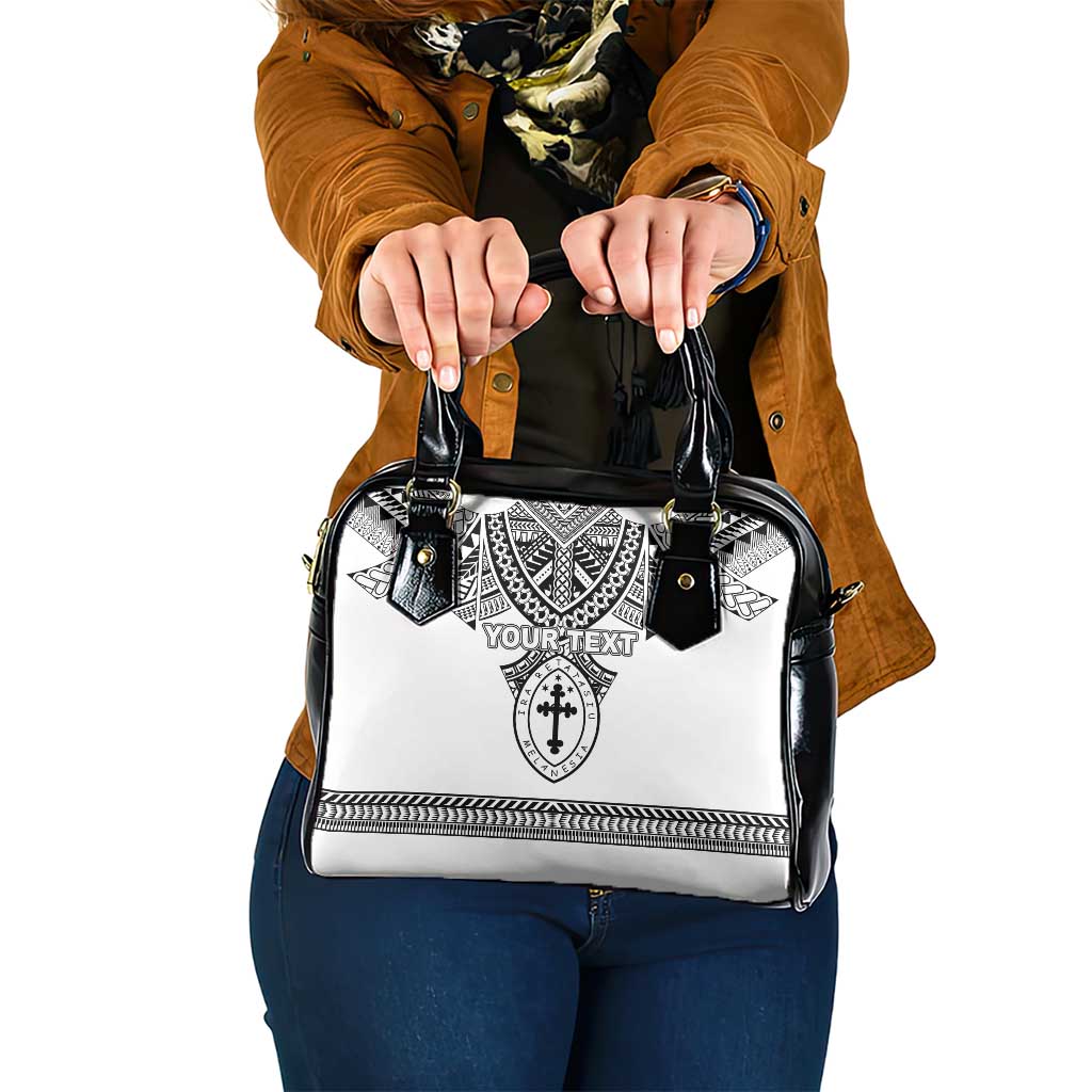 Personalised Melanesian Brotherhood Shoulder Handbag With Tribal Pattern LT05 One Size White - Polynesian Pride