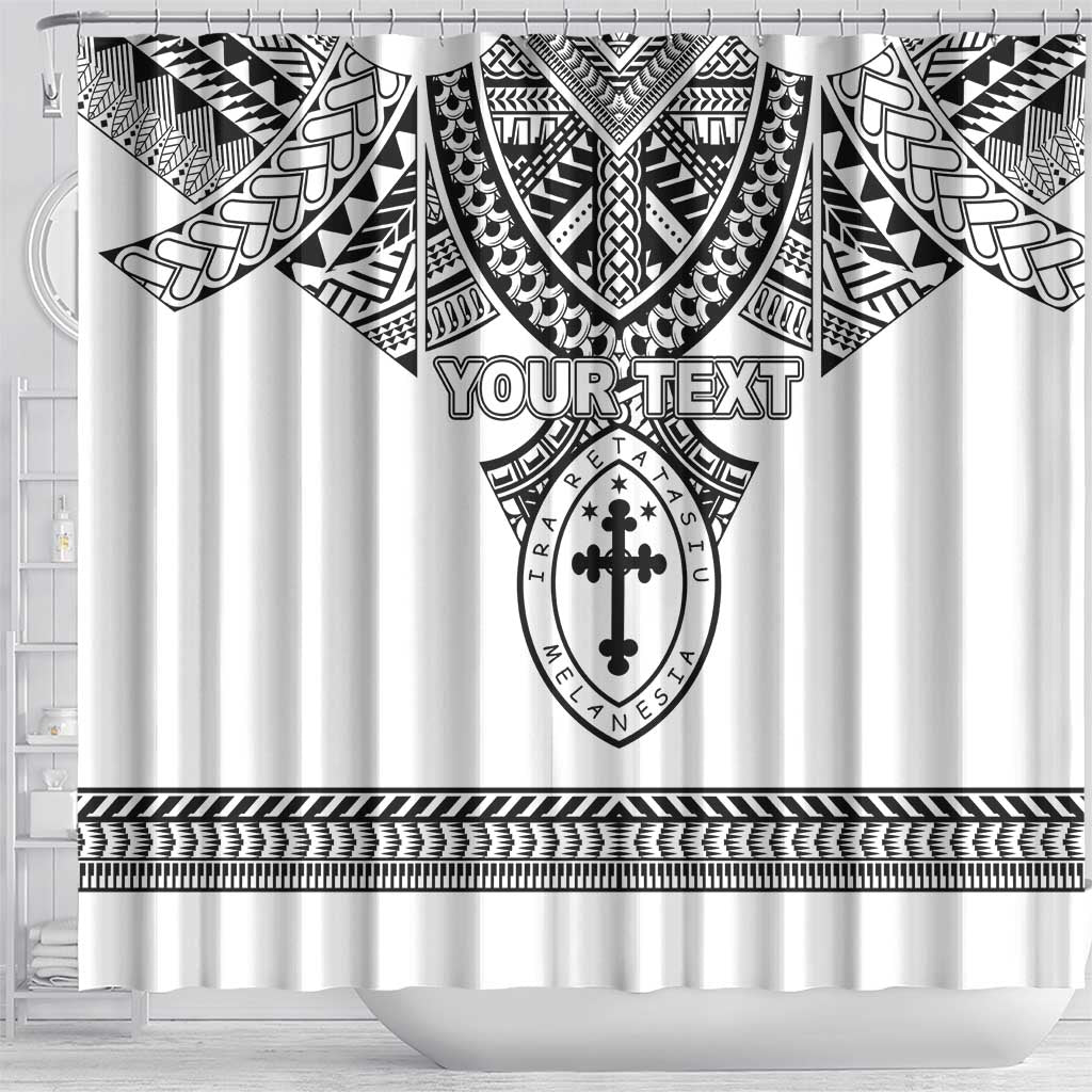Personalised Melanesian Brotherhood Shower Curtain With Tribal Pattern - Polynesian Pride