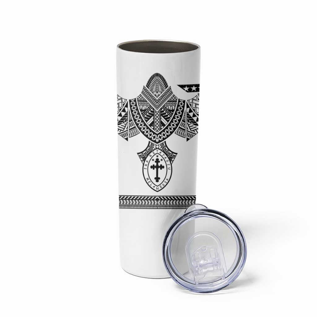 Personalised Melanesian Brotherhood Skinny Tumbler With Tribal Pattern - Polynesian Pride