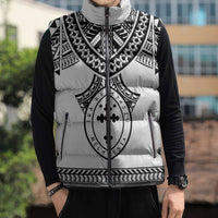 Personalised Melanesian Brotherhood Sleeveless Puffer Jacket With Tribal Pattern - Polynesian Pride