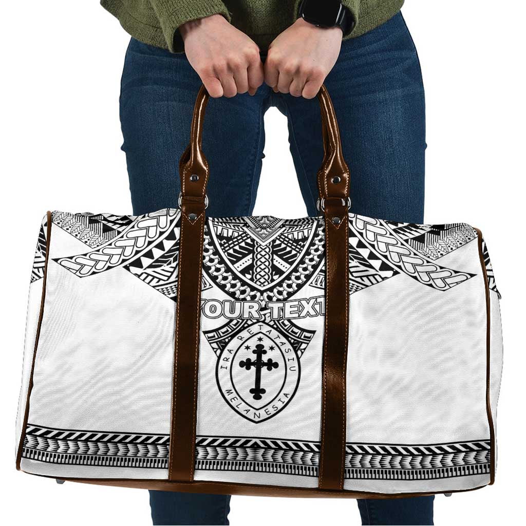 Personalised Melanesian Brotherhood Travel Bag With Tribal Pattern LT05 White - Polynesian Pride