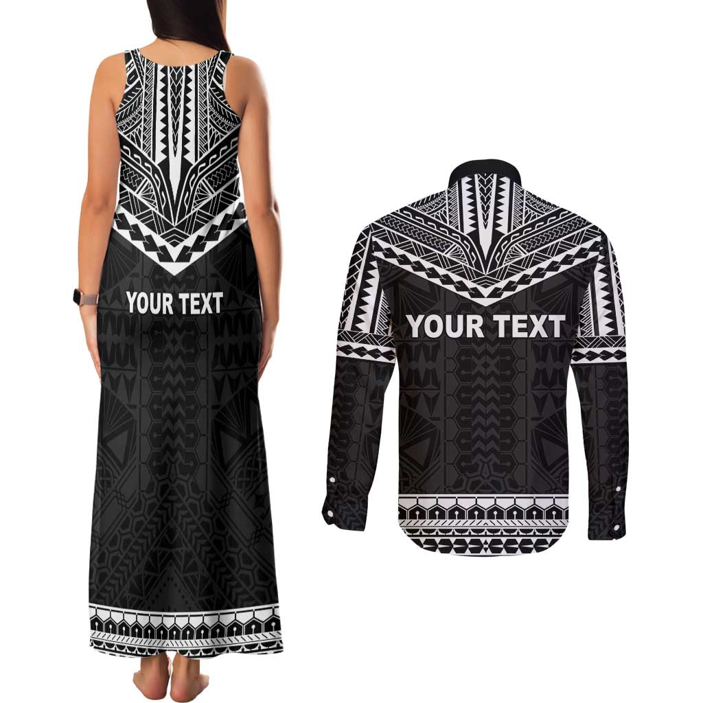 Personalised Melanesian Brotherhood Couples Matching Tank Maxi Dress and Long Sleeve Button Shirt Ministry Faith And Mission LT05 - Polynesian Pride