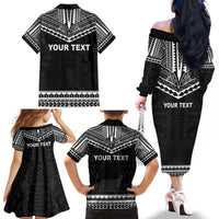 Personalised Melanesian Brotherhood Family Matching Off The Shoulder Long Sleeve Dress and Hawaiian Shirt Ministry Faith And Mission LT05 - Polynesian Pride