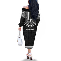 Personalised Melanesian Brotherhood Family Matching Off The Shoulder Long Sleeve Dress and Hawaiian Shirt Ministry Faith And Mission LT05 - Polynesian Pride