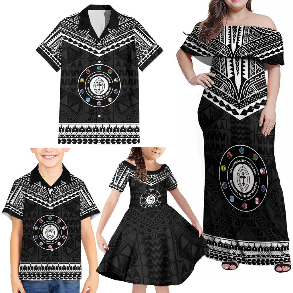Personalised Melanesian Brotherhood Family Matching Off Shoulder Maxi Dress and Hawaiian Shirt Ministry Faith And Mission LT05 - Polynesian Pride