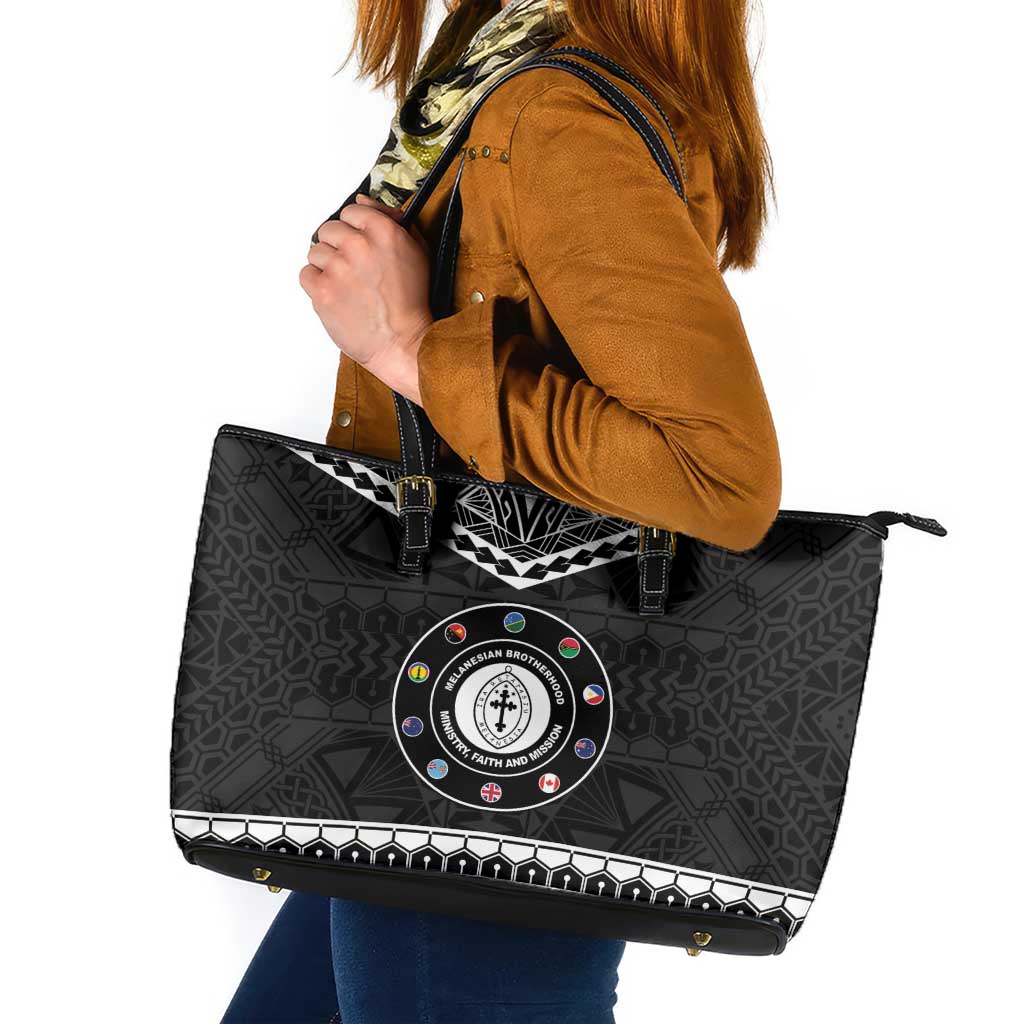 Melanesian Brotherhood Leather Tote Bag Ministry Faith And Mission - Polynesian Pride