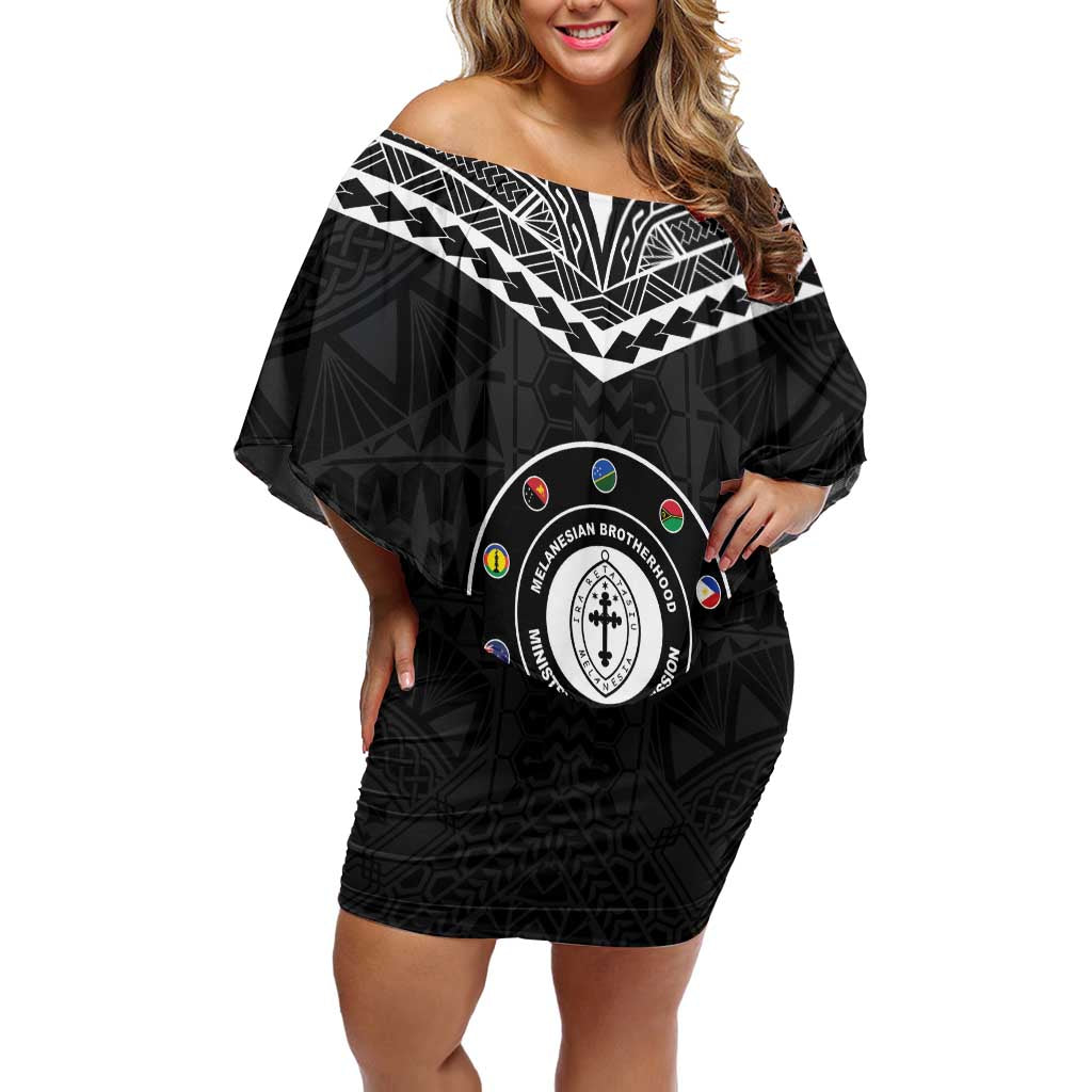 Personalised Melanesian Brotherhood Off Shoulder Short Dress Ministry Faith And Mission - Polynesian Pride