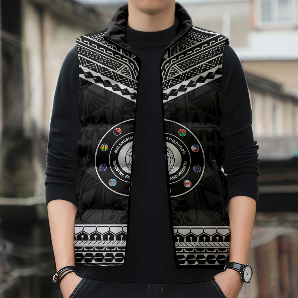 Personalised Melanesian Brotherhood Sleeveless Puffer Jacket Ministry Faith And Mission - Polynesian Pride