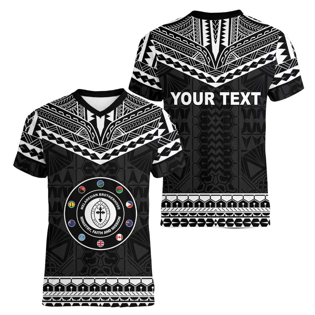 Personalised Melanesian Brotherhood Women V-Neck T-Shirt Ministry Faith And Mission LT05 - Polynesian Pride