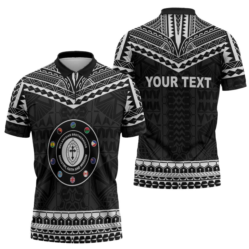 Personalised Melanesian Brotherhood Zipper Polo Shirt Ministry Faith And Mission LT05 - Polynesian Pride
