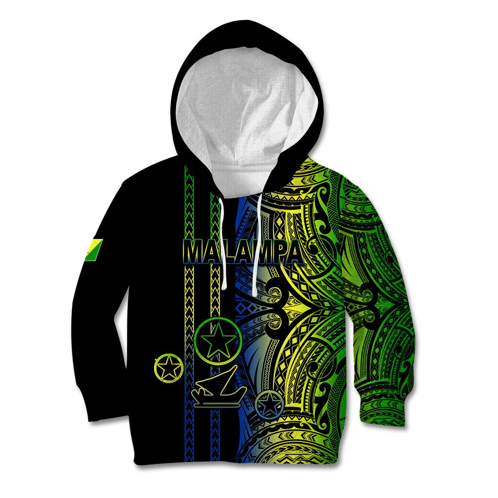 Custom Vanuatu Malampa Kid Hoodie Polynesian Tribal LT6 Black - Polynesian Pride