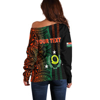 Custom Vanuatu Penama Off Shoulder Sweater Polynesian Tribal LT6 - Polynesian Pride