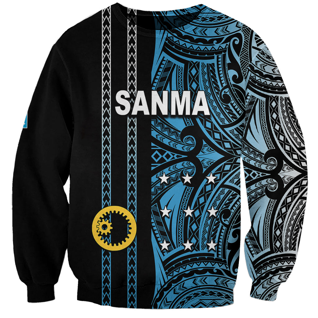 Custom Vanuatu Sanma Sweatshirt Polynesian Tribal LT6 Unisex Black - Polynesian Pride