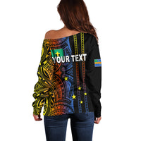 Custom Vanuatu Tafea Off Shoulder Sweater Polynesian Tribal LT6 - Polynesian Pride