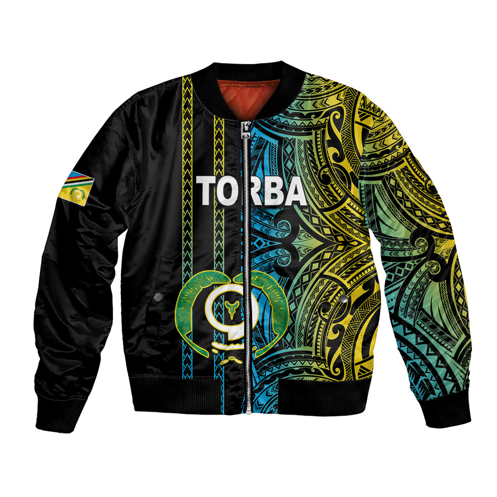 Custom Vanuatu Torba Bomber Jacket Polynesian Tribal LT6 Unisex Black - Polynesian Pride