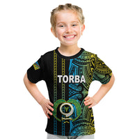 Custom Vanuatu Torba Kid T Shirt Polynesian Tribal LT6 Black - Polynesian Pride