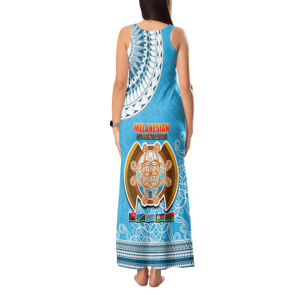 Fiji Tank Maxi Dress Melanesian Festival 2023 LT6 - Polynesian Pride