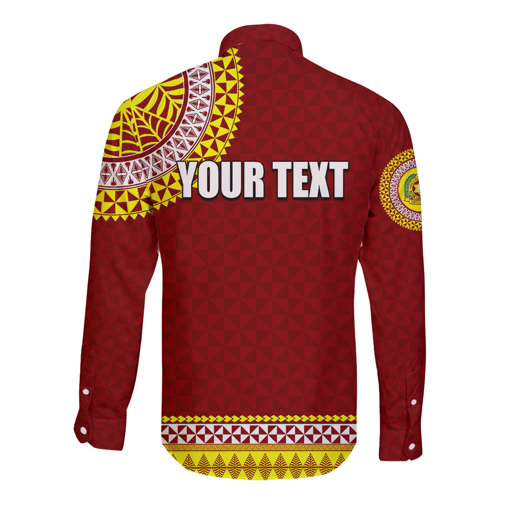 Tonga School Vava'u High School Long Sleeve Button Shirt Tribal Pattern LT6 - Polynesian Pride