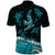 Polynesian Tribal Polo Shirt with Sharks Tattoo Green LT6 - Polynesian Pride