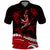 Polynesian Tribal Polo Shirt with Sharks Tattoo Red LT6 Red - Polynesian Pride