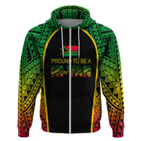 Custom Vanuatu Hoodie Pround To Be A Ni Van LT6 Zip Hoodie Black - Polynesian Pride