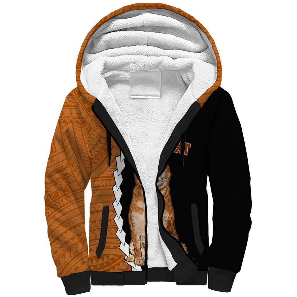 Custom Shiba Inu Dog Sherpa Hoodie With Polynesian Tribal Tattoo LT6 Unisex Black - Polynesian Pride