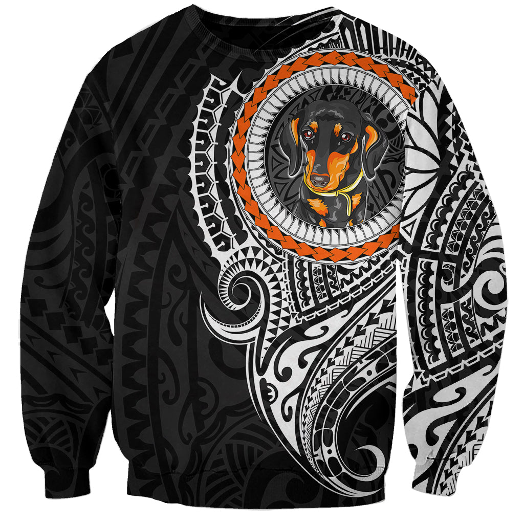 Polynesian Dachshund Dog Sweatshirt Dog In My Heart LT6 Unisex Black - Polynesian Pride