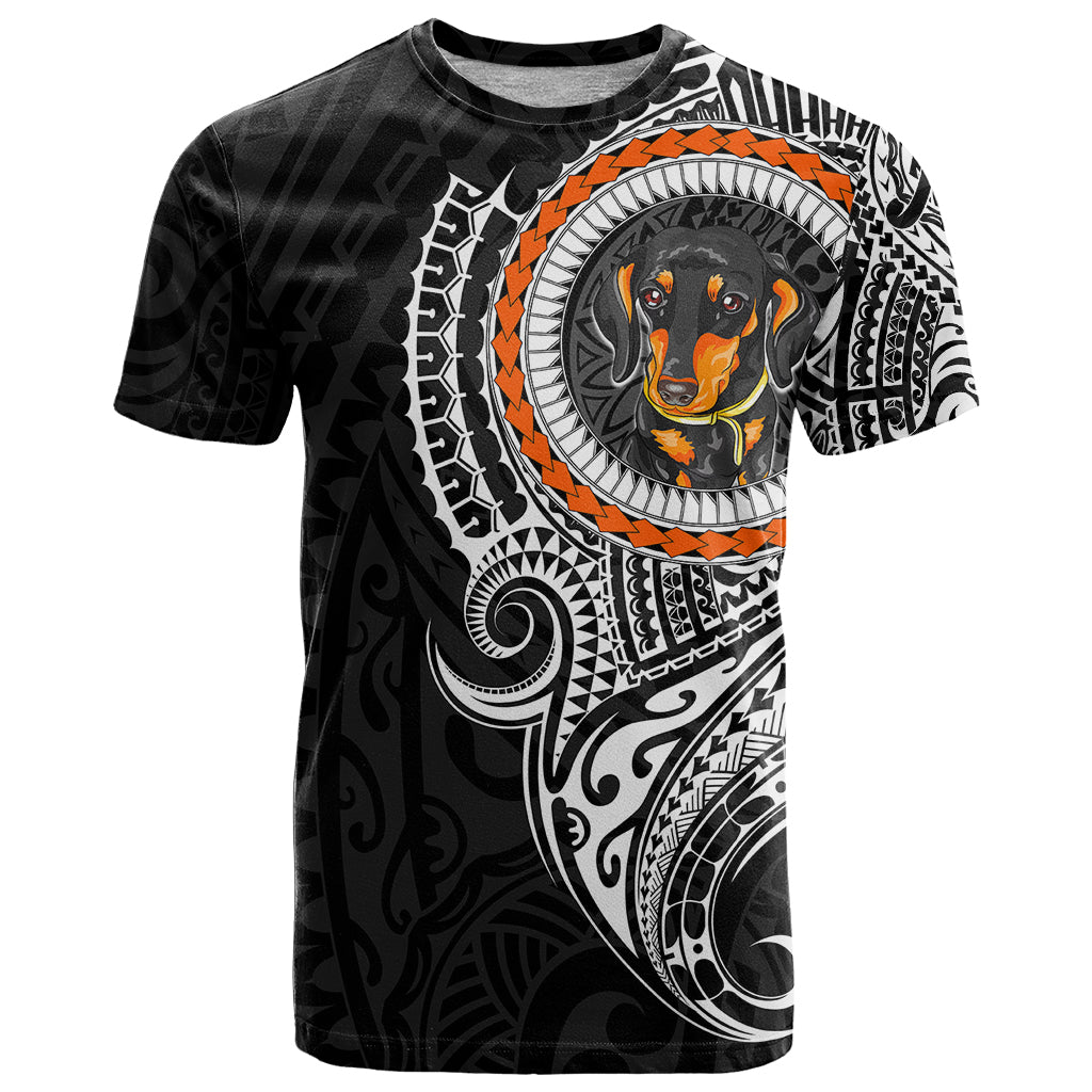 Polynesian Dachshund Dog T Shirt Dog In My Heart LT6 Black - Polynesian Pride