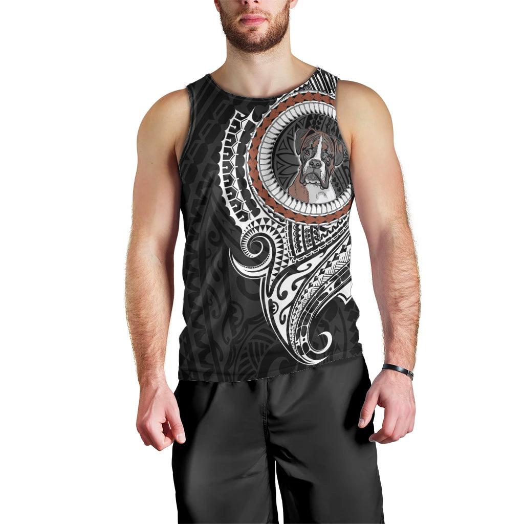 Polynesian Boxer Dog Men Tank Top Dog In My Heart LT6 - Polynesian Pride