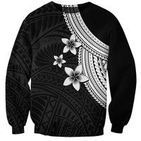 Polynesian Sweatshirt With Plumeria Flower White LT6 Unisex White - Polynesian Pride